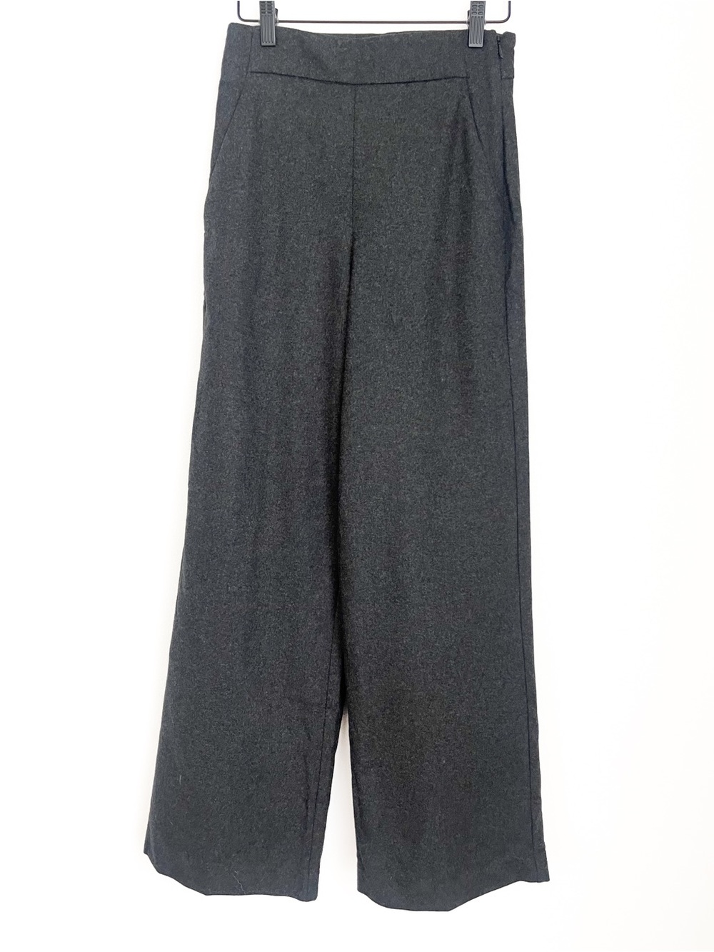 Wilfred Aritzia Charcoal Gray Wool Wide Leg High Rise Trousers Pants Size 2